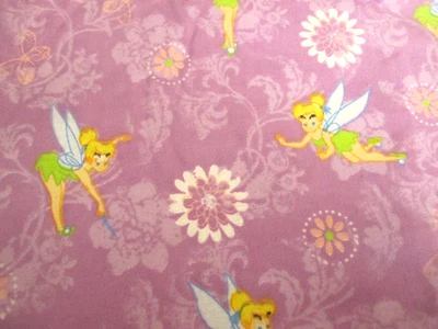 Fabric Brushed cotton Springs/ Disney Tinkerbell Floral 1yd 32" x 40 - Image 1 of 4