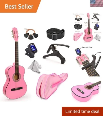 40cm Pink Kids Classical Guitar with Accessories - Image 1 of 4