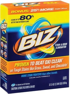 Detergente bucato in polvere Biz 37,5 oz pulisce 80 carichi miscela enzimi antimacchia - Foto 1 di 7
