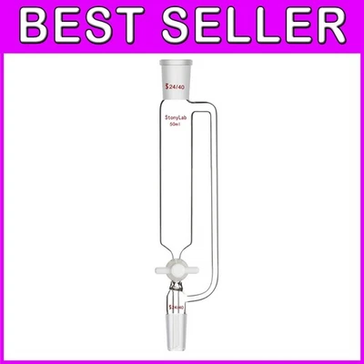 PTFE Stopcock 50ml Pressure Equalizing Addition for Precision Lab Experiments - Image 1 of 4