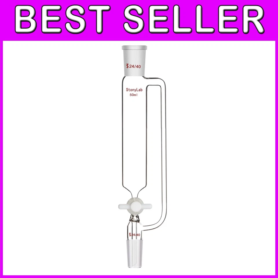 Llave de paso de PTFE 50 ml adición de ecualización de presión para experimentos de laboratorio de precisión Foto 1 de 4