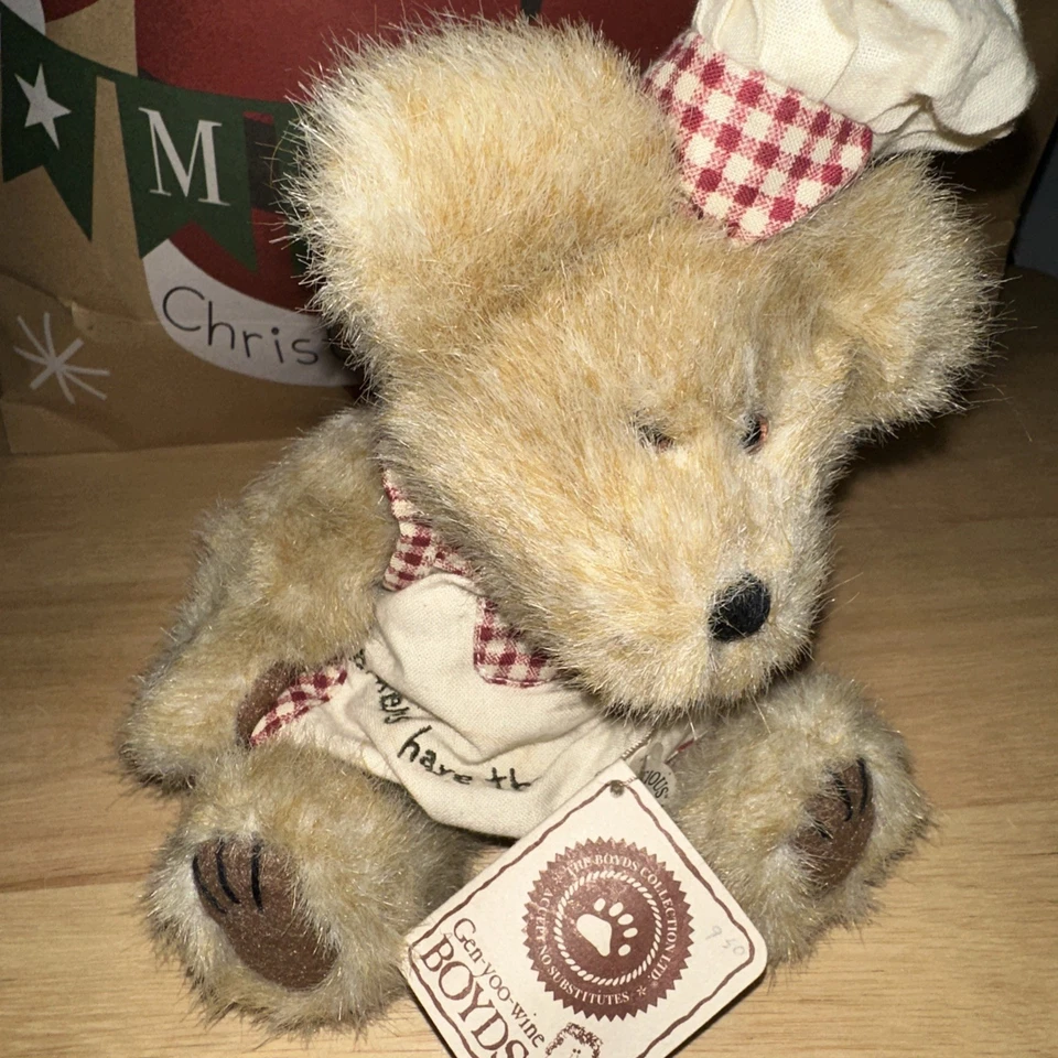 Boyds Bears COOKIE BEARCHILD Peluche 8" Oso Articulado Delantal y Sombrero de Chef Nuevo con Etiquetas Foto 1 de 4