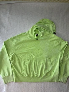 Nike Women’s Size Small Lime Green Acid Washed Cropped Hoodie - Picture 1 of 6