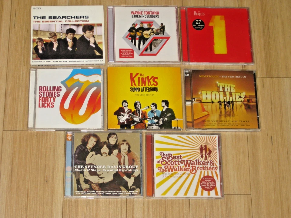 Sixties 1960s Hits Best Of 8 CD Albums The Beatles Rolling Stones Kinks Hollies - Image 1 of 1