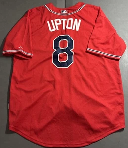 Justin Upton #8 Atlanta Braves MLB Baseball Majestic Red Jersey Size 54 / 2XL - Picture 1 of 3