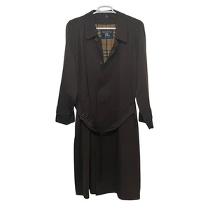 Burberrys Mens Classic Trench Coat Dark Brown Vintage Nova Check Lined 44R - Picture 1 of 9