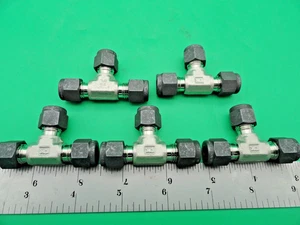 (5pcs) DK-LOC 1/4"STAINLESS SINGLE FERRULE COMPRESSION TEE - Picture 1 of 2