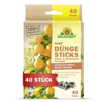 Neudorff Azet DüngeSticks 40Stk Bio Zitrus Dünger und Oliven Mandarinen Oleander - Bild 1 von 4
