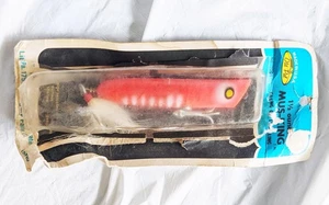 Vintage Old Pal Mus-King Lure Red 1.5oz USA Muskie Pike Fishing Plug VG orig pkg - Picture 1 of 11