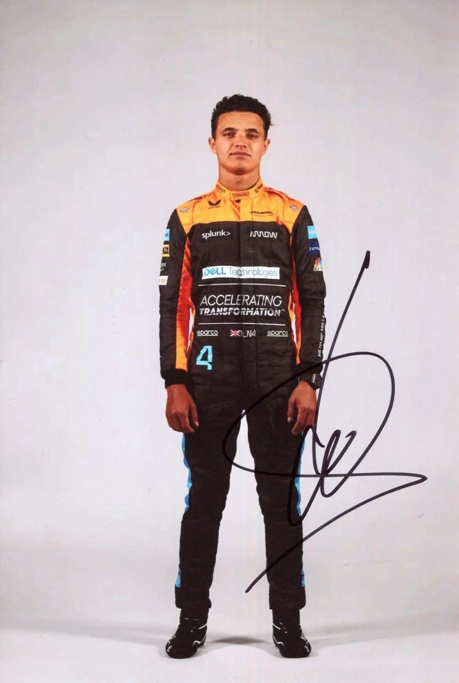 Papel fotográfico Lando Norris autografiado (reimpresión) 8,5x11 brillo Foto 1 de 1