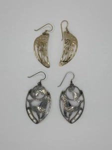 Vintage Wild Bryde Earrings 2 Pair Set Whale Palm Trees - Picture 1 of 6