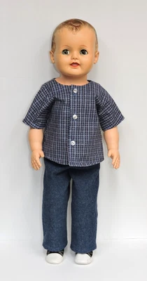 Vintage 1950's Baby Toddler Boy Doll 22" - Unknown Mfg - Moving Flirty Eyes HTF - Image 1 of 4