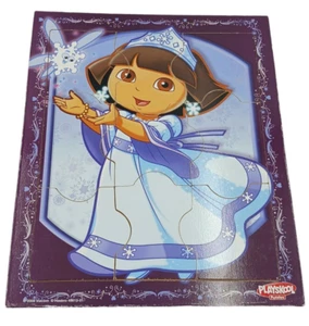 Dora The Explorer Princess 9 Piece Wood Puzzle Playskool Hasbro 2008 Snowflakes - Picture 1 of 7