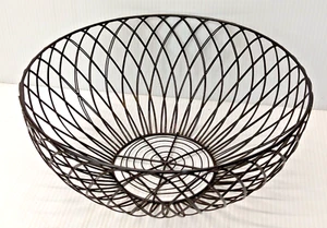 Metal Wire Fruit Bowl Basket Holder Kitchen Countertop Storage 5"x 12 - Picture 1 of 2