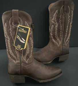 Mens Size 8.5 Cowboy Western Boots Dan Post Bay Apache Genuine Leather - Picture 1 of 24