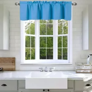 1PC BLACKOUT SMALL VALANCE WINDOW DRESSING TOPPER 54" WX18" L KITCHEN/BATHROOM - Picture 1 of 172