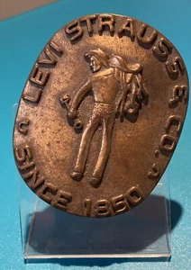 Fibbia da cintura vintage Levi Strauss & Co dal 1850 tono rame bronzo - Foto 1 di 2