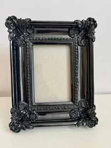 Goth Baroque Style Black Ornate Gothic 4x6 Photo Frame 9” Decor Vintage Fleur - Picture 1 of 11