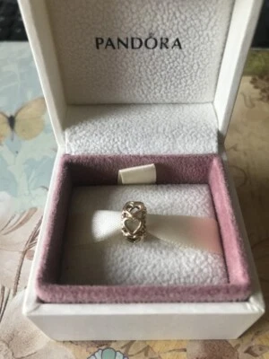 Genuine Authentic Pandora 14ct Gold Openwork Heart Spacer Charm 750813 G585 ALE - Image 1 of 3