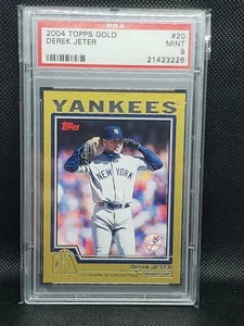 2004 TOPPS GOLD #20 DEREK JETER PSA 9 low pop Yankees HOF - Picture 1 of 2