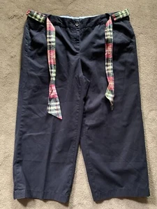 Lands End bequeme kurze marineblaue Damen-Chinohose für jeden Tag Größe 18 neu mit Etikett - Bild 1 von 3