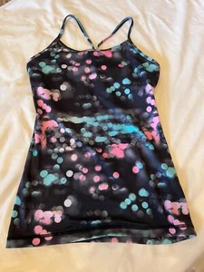 Ivivva size 10 multicolored athletic tank top w/ built in bra GB 9 - Picture 1 of 2
