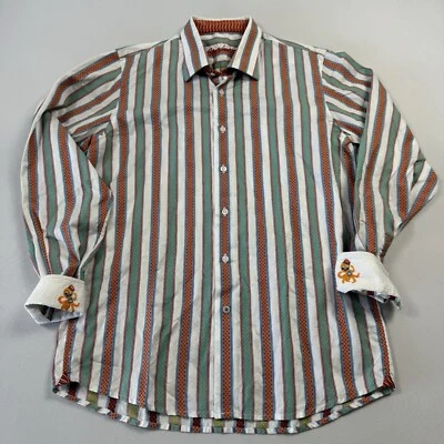 Robert Graham Boys Button Shirt XL Striped Octopus Flip Cuffs (18-20) Multicolor - Image 1 of 4