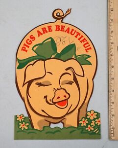 Vintage Frisco Railroad Pigs Are Beautiful Shipping Advertisement Die Cut 