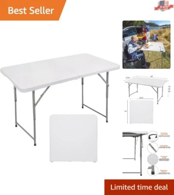 Mesa de campamento ultra portátil plegable de plástico para picnic fiesta comedor - blanca Foto 1 de 4