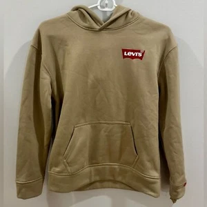Levi’s boys tan logo soft fleece hoodie size large NWT - Picture 1 of 5