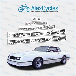 Monte Carlo SS 85 86 Restoration Black Vinyl Decals Stickers Kit Chevy 1985 1986 - Bild 1 von 1