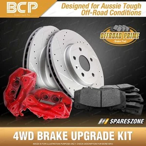 Front 4WD Disc Brake Calipers Rotors Pads for Nissan Patrol GU Y61 1997 - 2017 - Picture 1 of 4