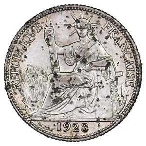 Indochine 20 centimes 1923 Argent - pièce de monnaie colonie française - Foto 1 di 2