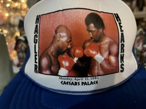 Hagler vs Hearns Vintage Trucker Hat Snapback Caesars Palace 1985 RARE - Picture 1 of 6