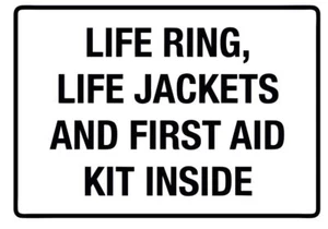 Life Ring Life Jackets & First Aid Kit Safety Sign Sticker Decal Label D7384 - Picture 1 of 1