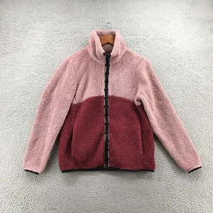 Lucky Brand Fleece Jacket Womens M Mauve Pink Long Sleeve Full Zip Side Pockets - Picture 1 of 21