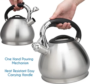 Whistling Stovetop Tea Kettle Food Grade Stainless Steel Hot Water Tea Pot wi... - Picture 1 of 6