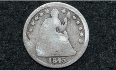 1845 Seated Liberty Half Dime ** GOOD+ Details - Image 1 of 2