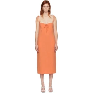MARYAM NASSIR ZADEH MNZ Orange Serpentine Suiting Sleeveless Halter Midi Dress S - Picture 1 of 5