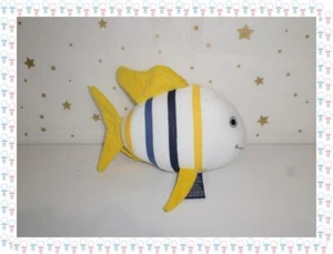 Doudou Peluche Poisson Rayé Blanc Jaune Marine Saint James - Foto 1 di 5