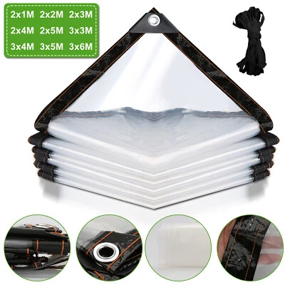 MARKENLOS Transparente Durchsichtige Plane Abdeckplane mit Ösen Wasserdicht Fensterplane