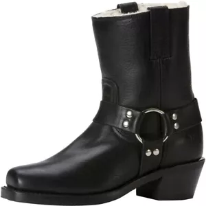 FRYE Stiefel Damen 8 GESCHIRRT 8R SCHEREN niedrig AUSVERKAUFT Biker quadratische Zehenpartie schwarz Neu mit Etikett - Bild 1 von 1