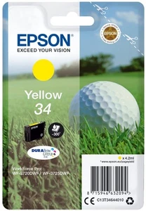 Epson Golf Ball Singlepack Jaune 34 Durabrite Ultra Ink - Photo 1/2