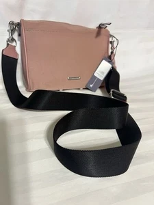 Rebecca MINKOFF Mini 5 Zip PINK CANVAS Crossbody Shoulder Purse MSRP $175.00 NWT - Picture 1 of 15