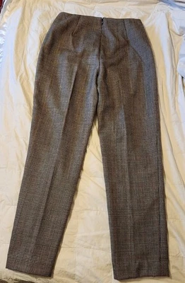 Usado en Excelente Condición Oscar por Oscar de la Renta Estilo Clásico Negro Blanco Rojo Pantalones de Lana Talla 6 Foto 1 de 4