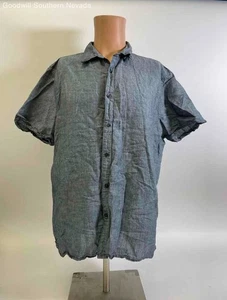 Perry Ellis Men's Blue Short Sleeve Button-Up Shirt - Size XL - Picture 1 of 8