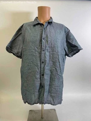 Perry Ellis Men's Blue Short Sleeve Button-Up Shirt - Size XL - Image 1 of 4