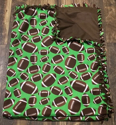 Football Game Sports Fleece Thick Tie Throw Blanket Balls - Image 1 of 2