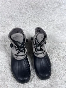 Sperry Duck Boots Shoes Womens Size 9M Gray Black Waterproof Leather STS81732 - Picture 1 of 8