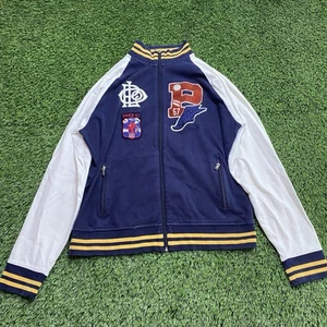 Chaqueta de chándal universitaria Polo Ralph Lauren P-Wing Letterman azul marino para hombre talla grande - Imagen 1 de 11